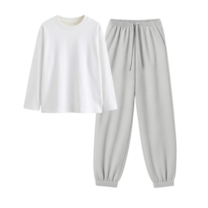 Lightgrey Sweatpant With Full Sleeves T-Shirt