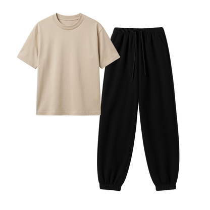 Black Sweatpant With Regular T-Shirt