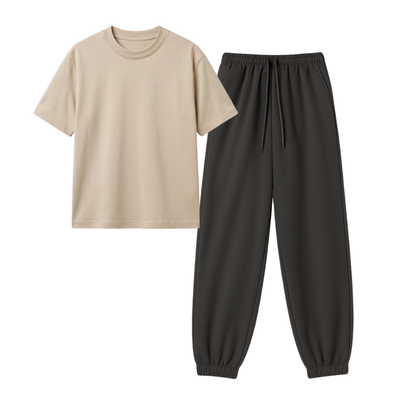Charcoalgrey Sweatpant With Regular T-Shirt