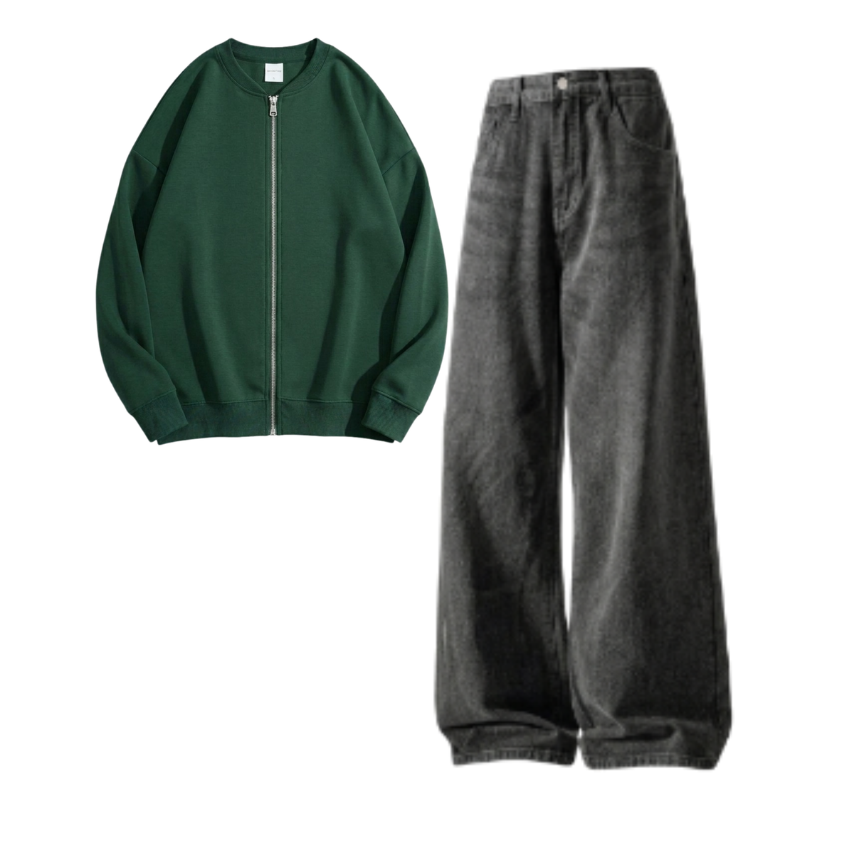 Acid Ash Baggy Jeans With Zweat