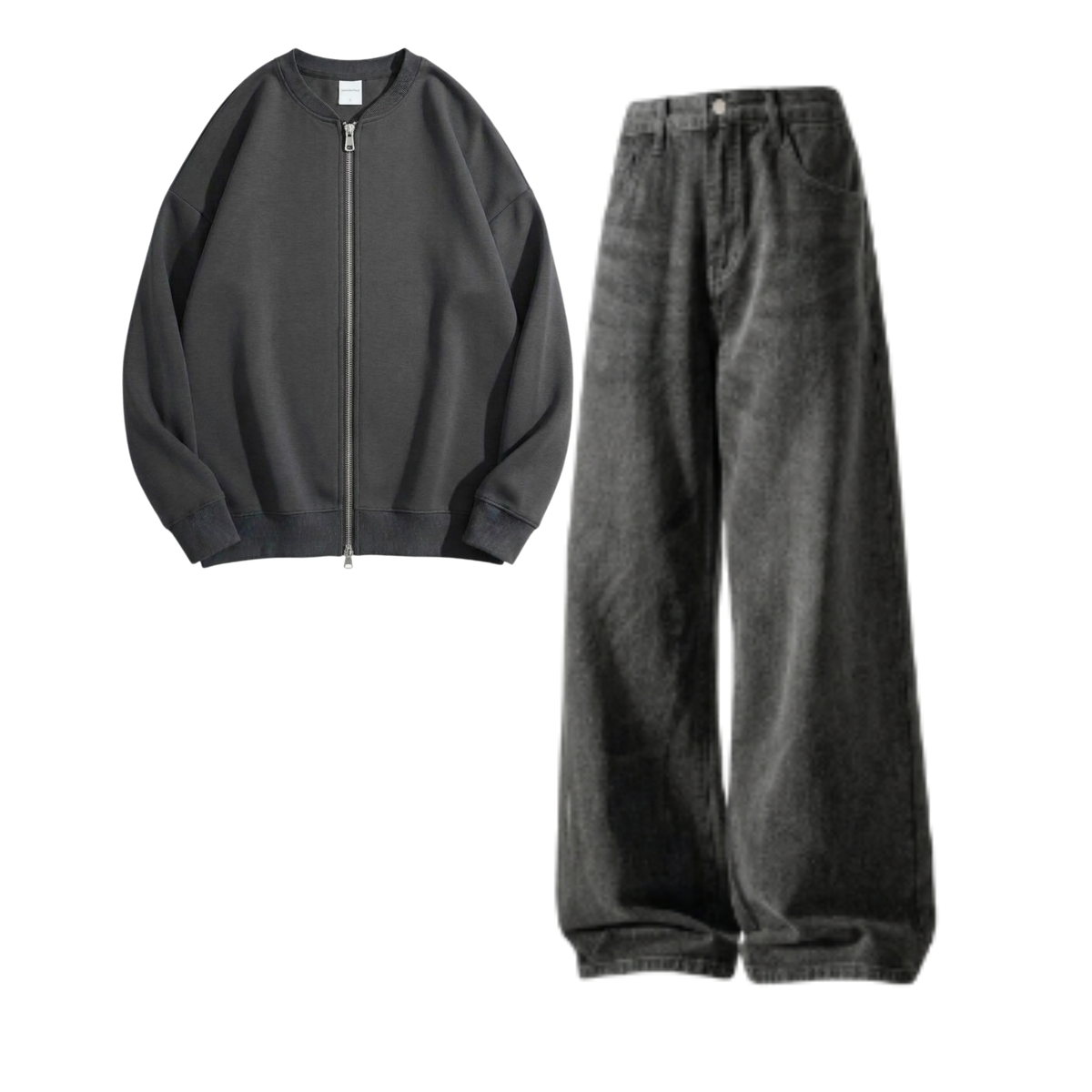 Acid Ash Baggy Jeans With Zweat
