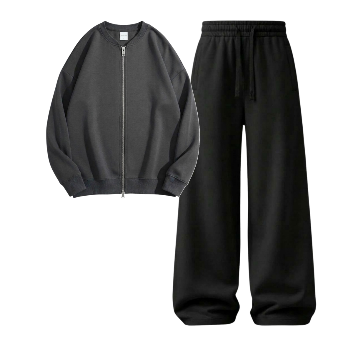Black Wide-Leg Trouser With Zweat