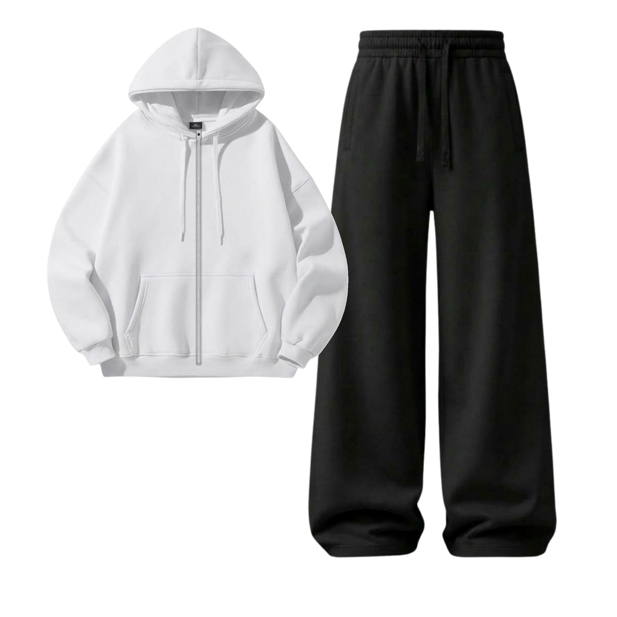Black Wide-Leg Trouser With Zipper