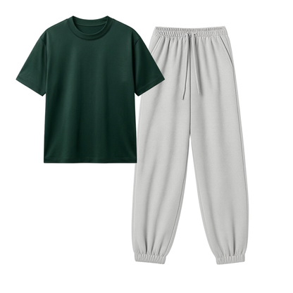 Lightgrey Sweatpant With Regular T-Shirt