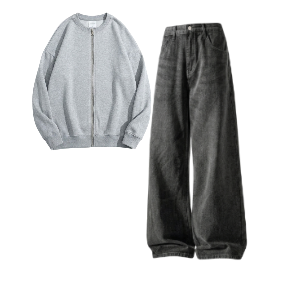 Acid Ash Baggy Jeans With Zweat