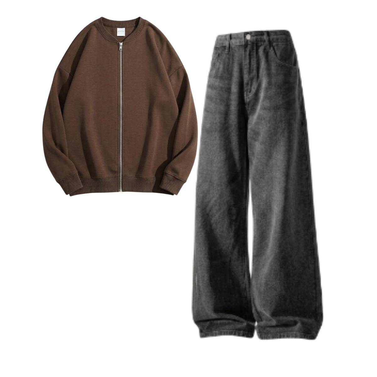 Acid Ash Baggy Jeans With Zweat