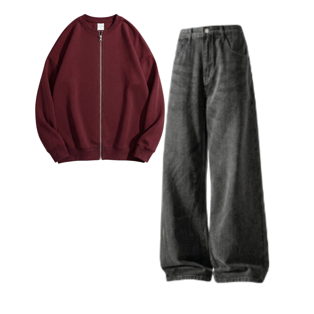 Acid Ash Baggy Jeans With Zweat