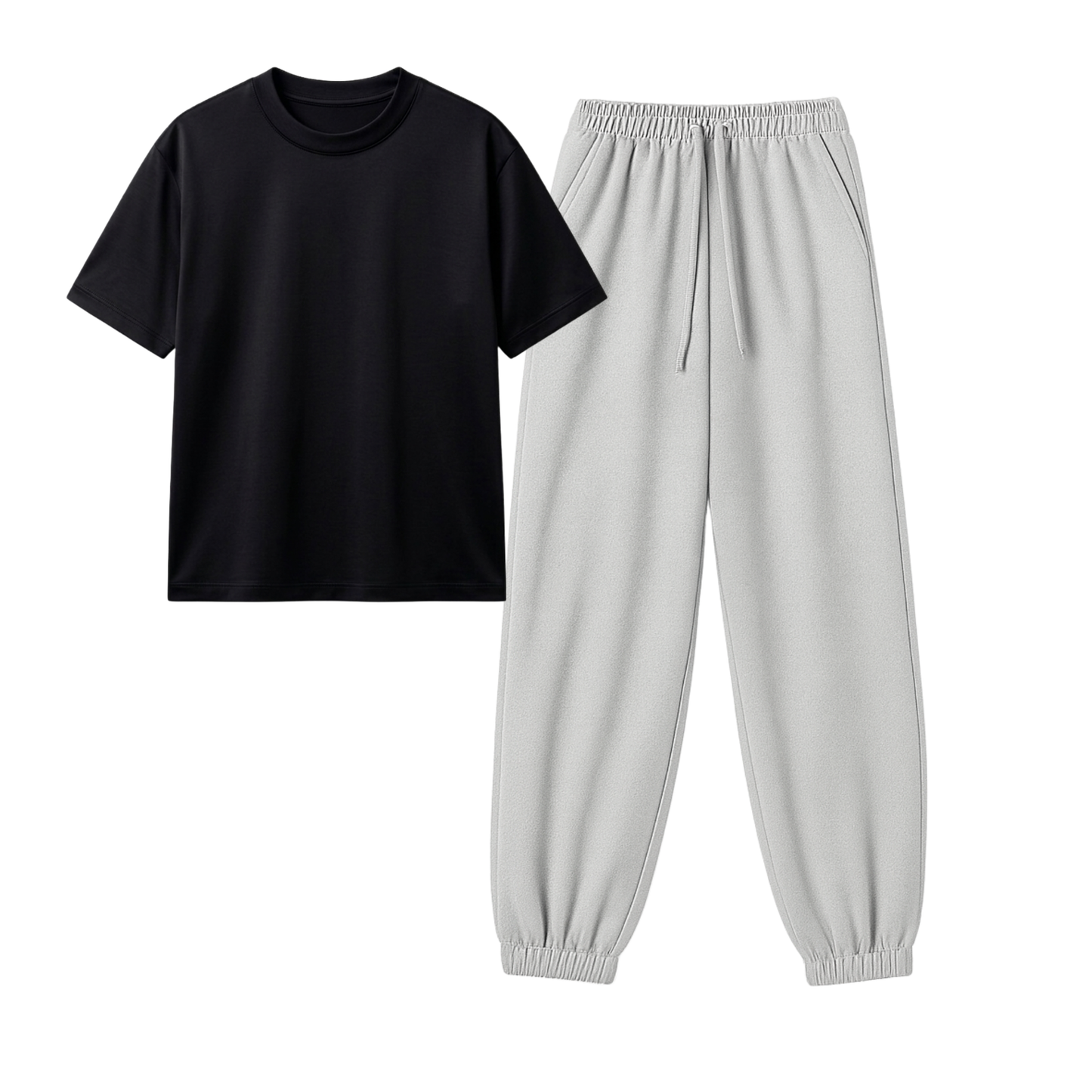Lightgrey Sweatpant With Regular T-Shirt
