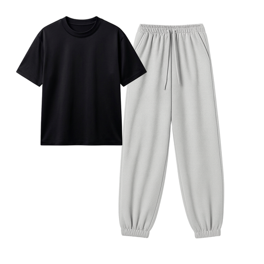 Lightgrey Sweatpant With Regular T-Shirt