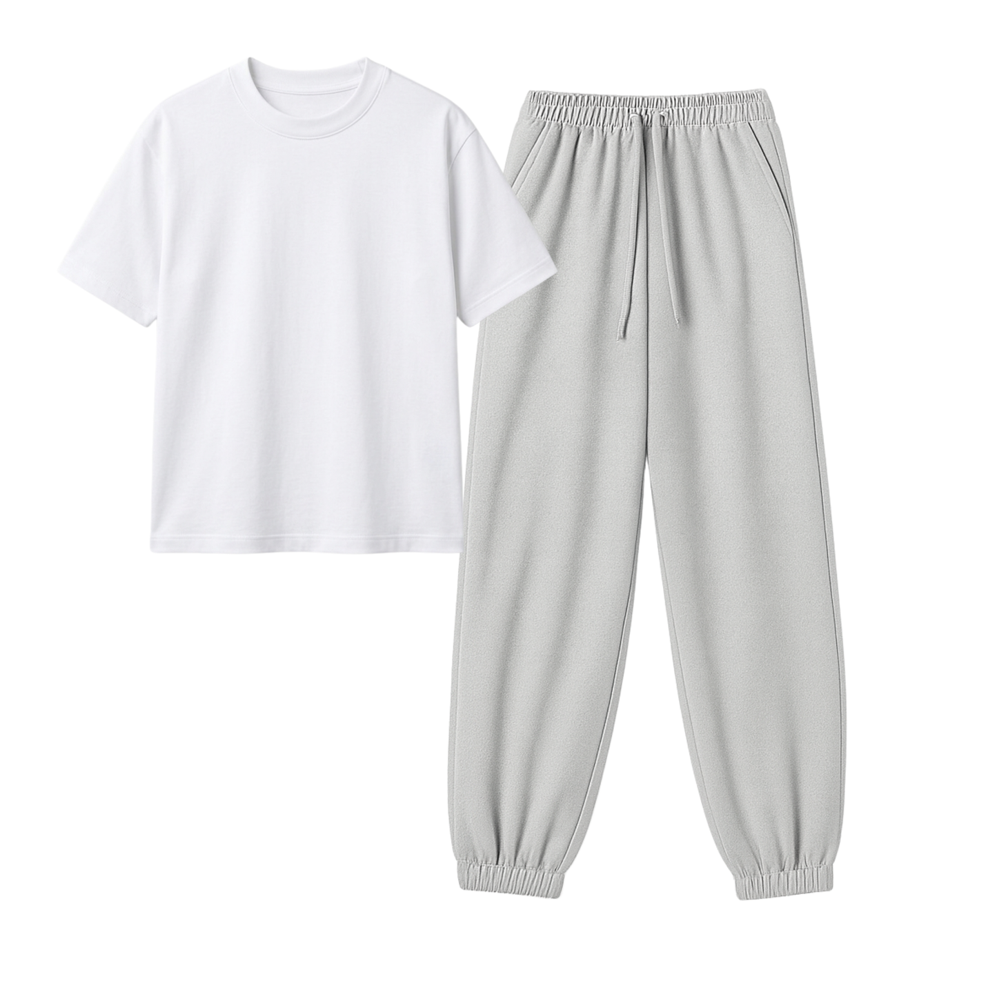 Lightgrey Sweatpant With Regular T-Shirt