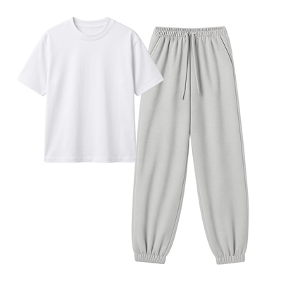Lightgrey Sweatpant With Regular T-Shirt
