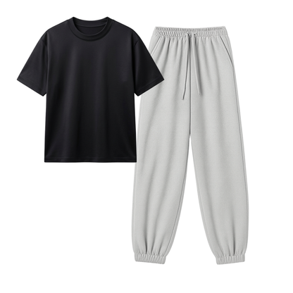 Lightgrey Sweatpant With Regular T-Shirt