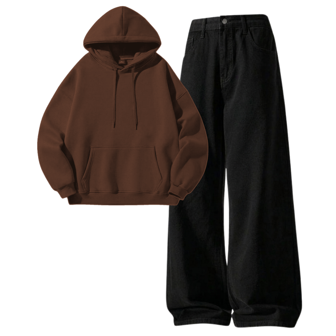 Black Baggy Jeans With Hoodie