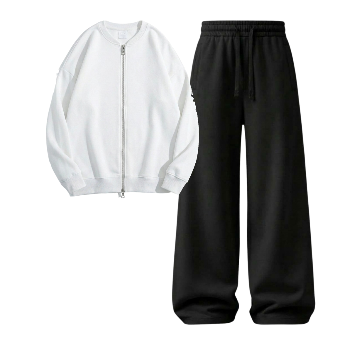 Black Wide-Leg Trouser With Zweat