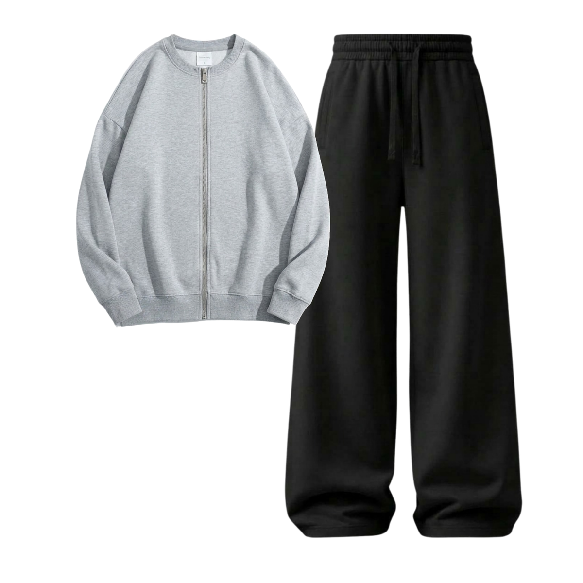 Black Wide-Leg Trouser With Zweat