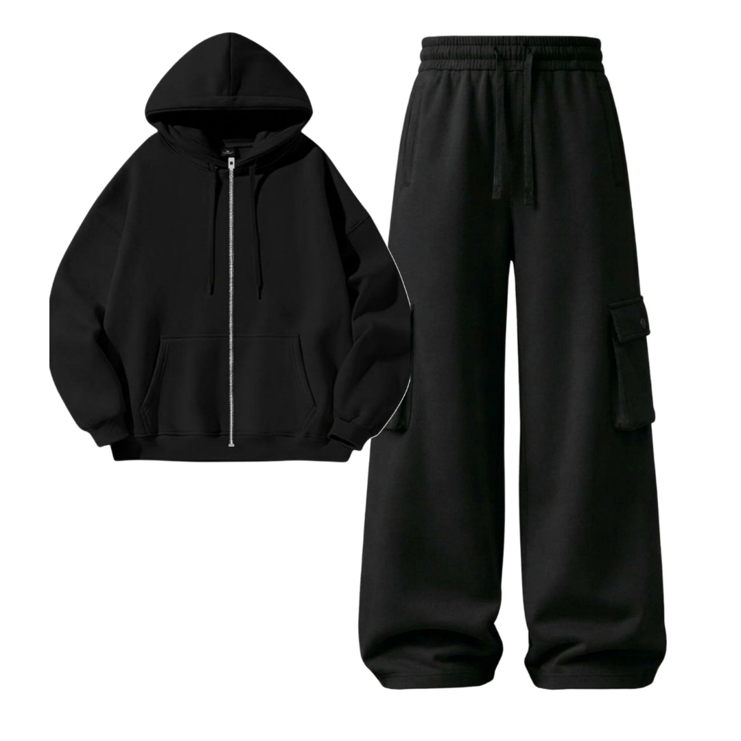 Black Cargo With Zipper