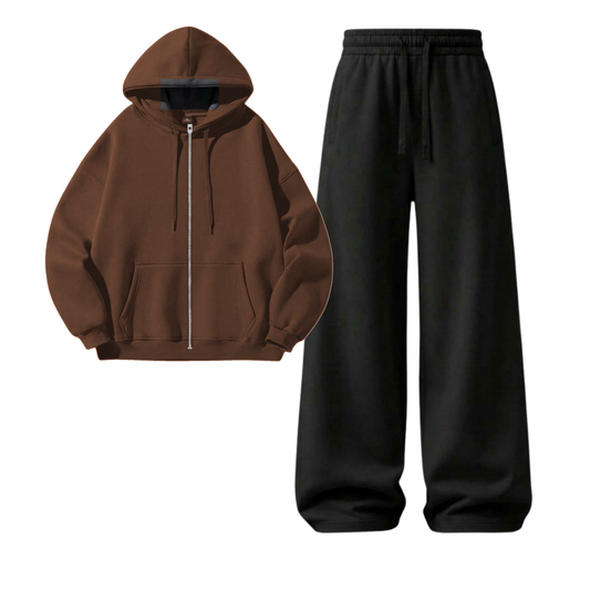 Black Wide-Leg Trouser With Zipper