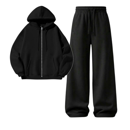 Black Wide-Leg Trouser With Zipper
