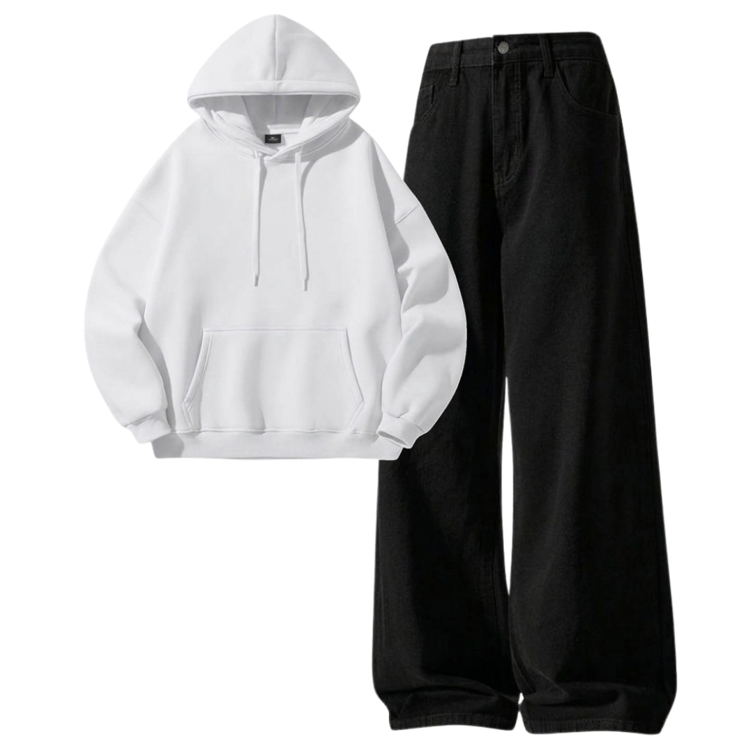 Black Baggy Jeans With Hoodie