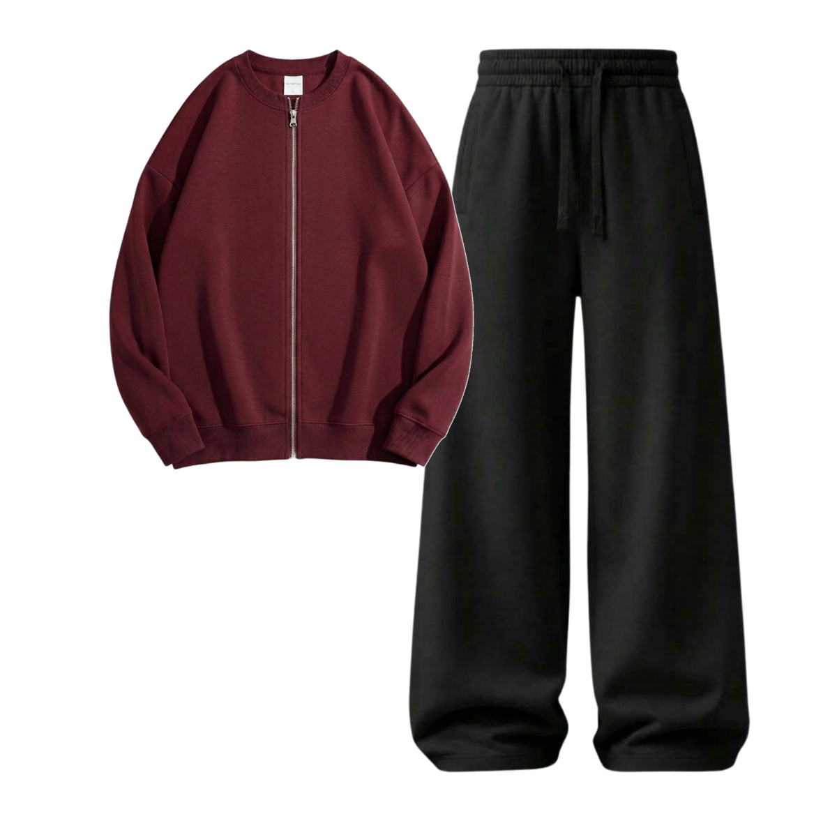 Black Wide-Leg Trouser With Zweat