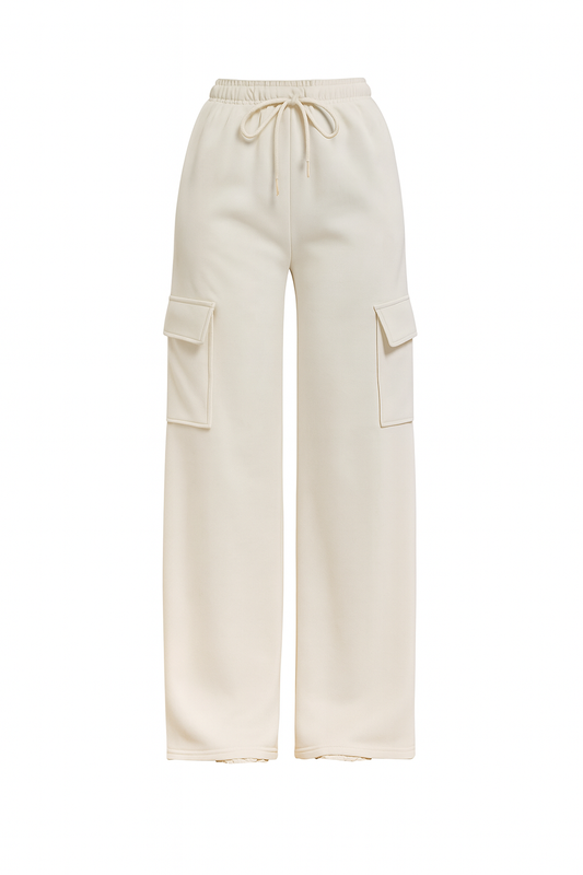 Cream Straight Leg Cargo