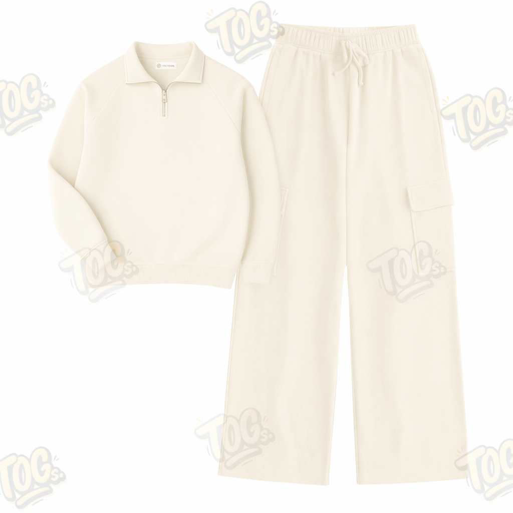 Straight Leg Cargo With Oversized Mockneck