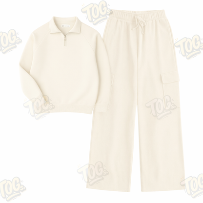 Straight Leg Cargo With Oversized Mockneck