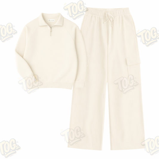 Straight Leg Cargo With Oversized Mockneck