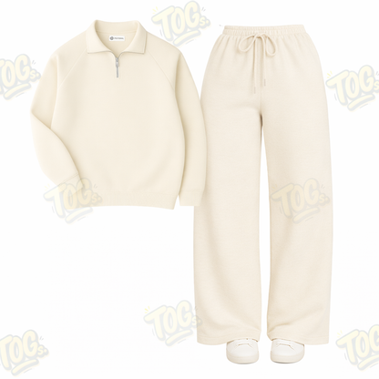 Straight Leg Trouser With Oversized Mockneck