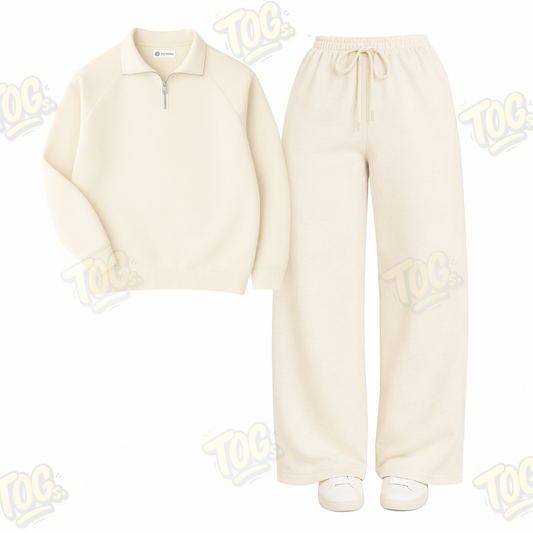 Straight Leg Trouser With Oversized Mockneck
