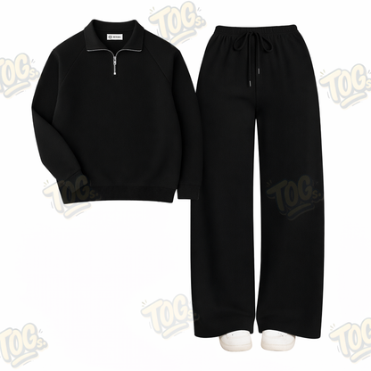 Straight Leg Trouser With Overszied Mockneck