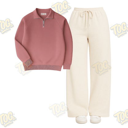 Straight Leg Trouser With Oversized Mockneck