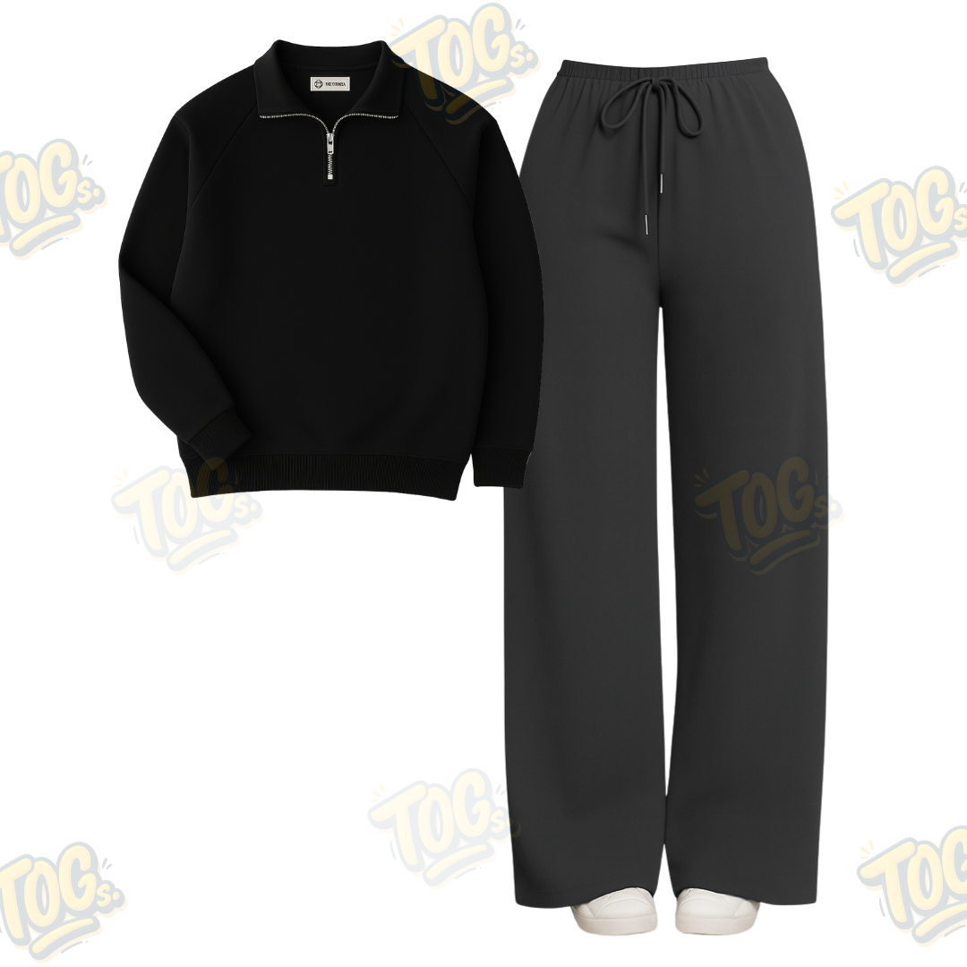 Straight Leg Trouser With Oversized Mockneck