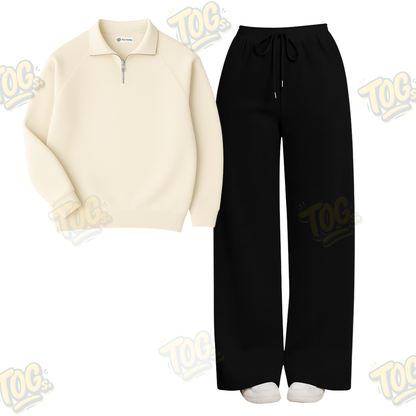Straight Leg Trouser With Overszied Mockneck