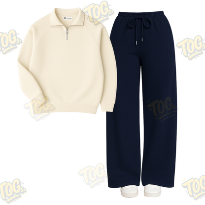 Straight Leg Trouser With Oversized Mockneck