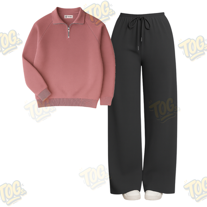 Straight Leg Trouser With Oversized Mockneck