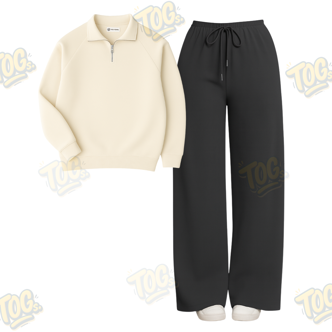 Straight Leg Trouser With Oversized Mockneck