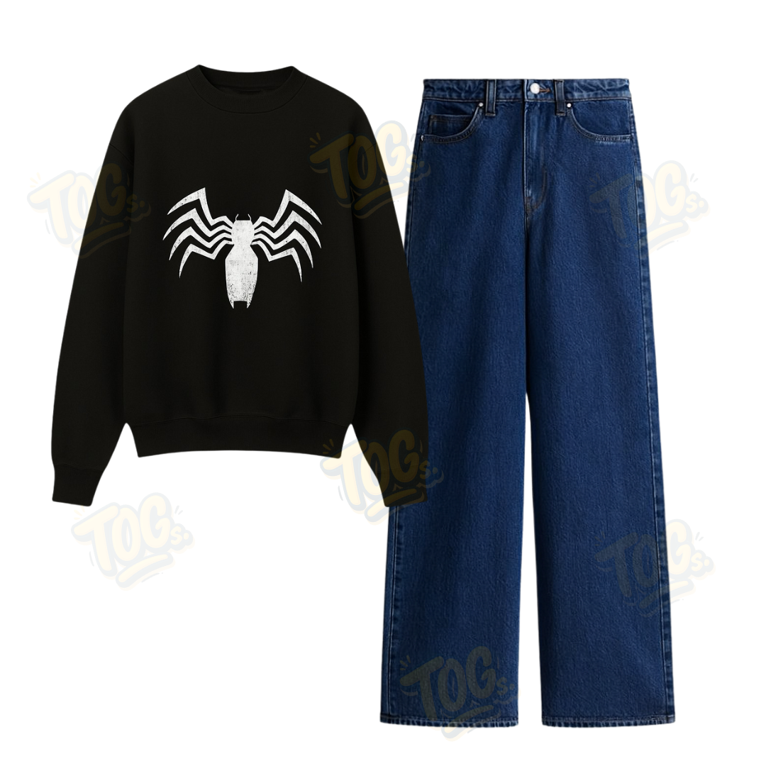 Baggy Jeans With Venom Sweatshirt