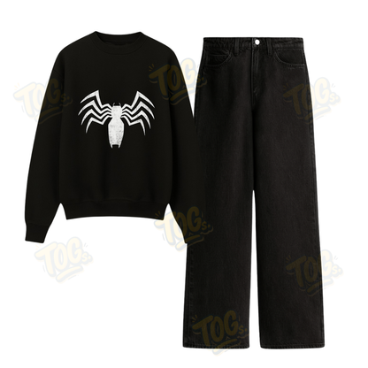 Baggy Jeans With Venom Sweatshirt