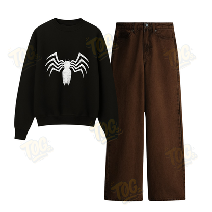 Baggy Jeans With Venom Sweatshirt