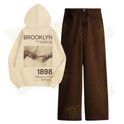 Baggy Jeans With Brooklyn 1898 Hoodie