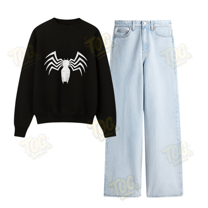 Baggy Jeans With Venom Sweatshirt