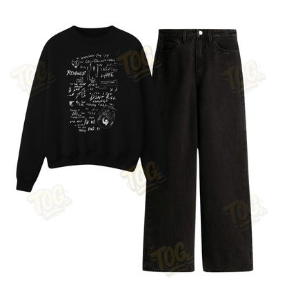 Baggy Jeans With Mix Feeling Sweatshirt