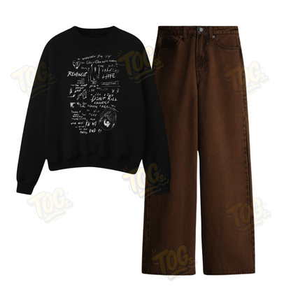 Baggy Jeans With Mix Feeling Sweatshirt