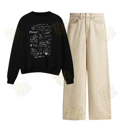 Baggy Jeans With Mix Feeling Sweatshirt