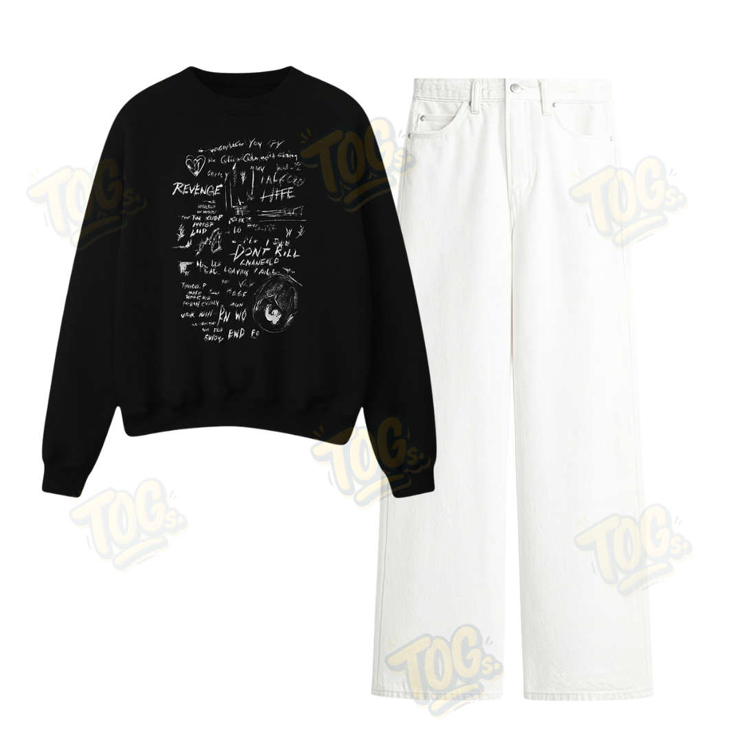 Baggy Jeans With Mix Feeling Sweatshirt