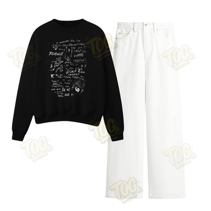 Baggy Jeans With Mix Feeling Sweatshirt