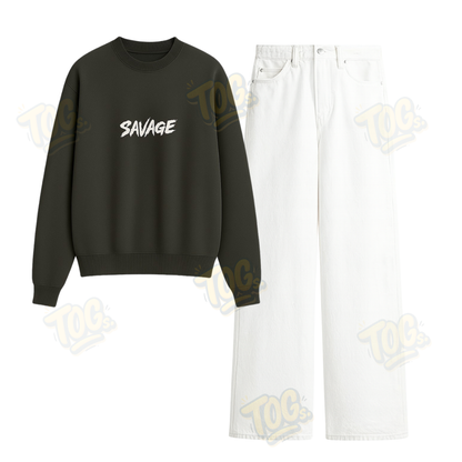 Baggy Jeans With Savage Sweatshirt