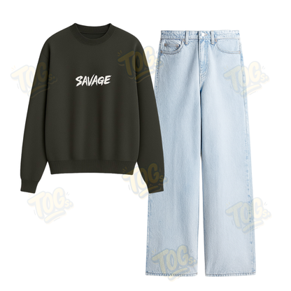 Baggy Jeans With Savage Sweatshirt