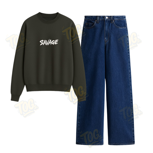 Baggy Jeans With Savage Sweatshirt